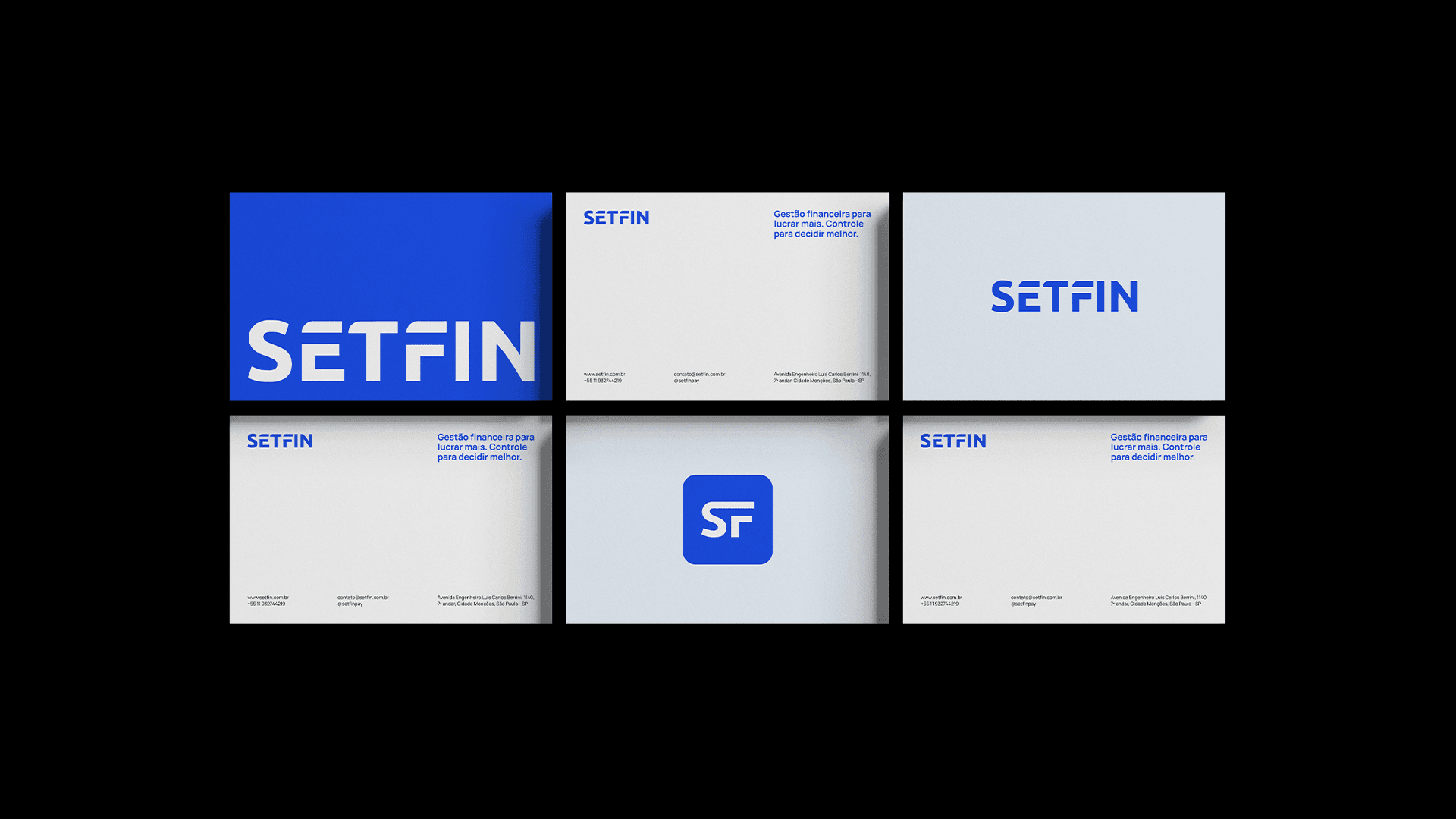 Setfin — Logo applications on cards and stationery.