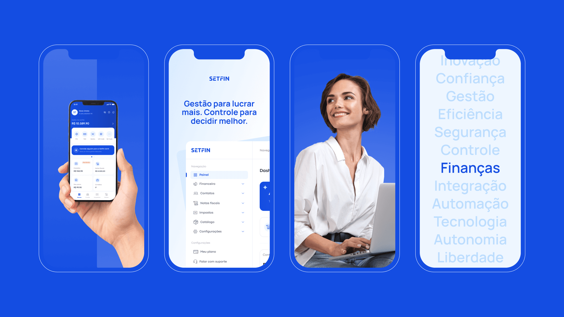 Setfin — Mobile screens and communication designs on smartphones.